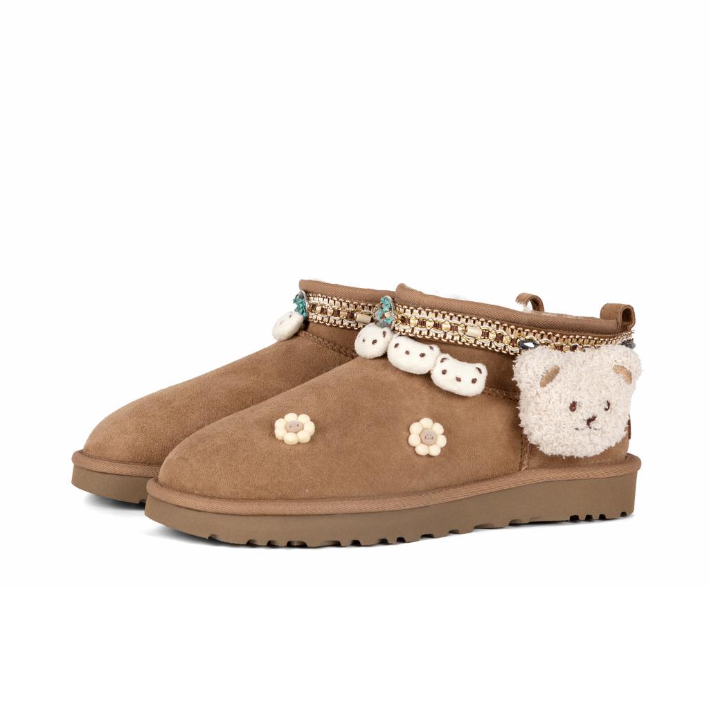 UGG КЛАССИЧЕСКИЕ УЛЬТРА МИНИ Снежные ботинки из овчины Женские Коричневые 1116109-CHE(Команда186-)