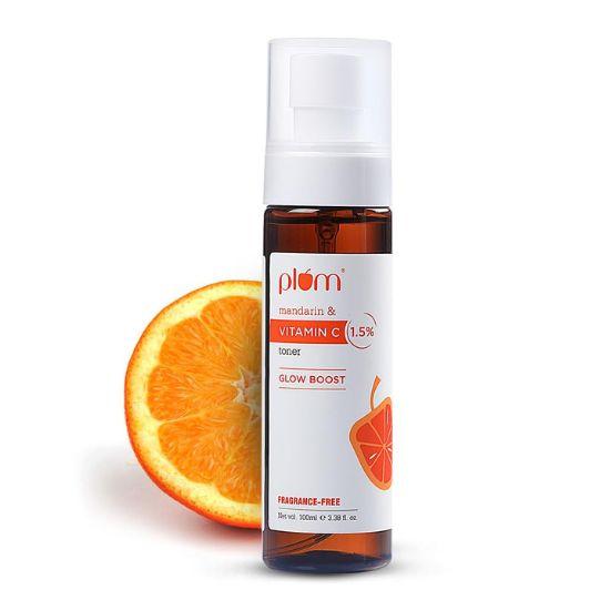 Plum Vitamin C Toner with Mandarin & Kakadu | Alcohol-free Toner | For Glowing Skin | Women & Men | 100% Vegan | 100 Ml