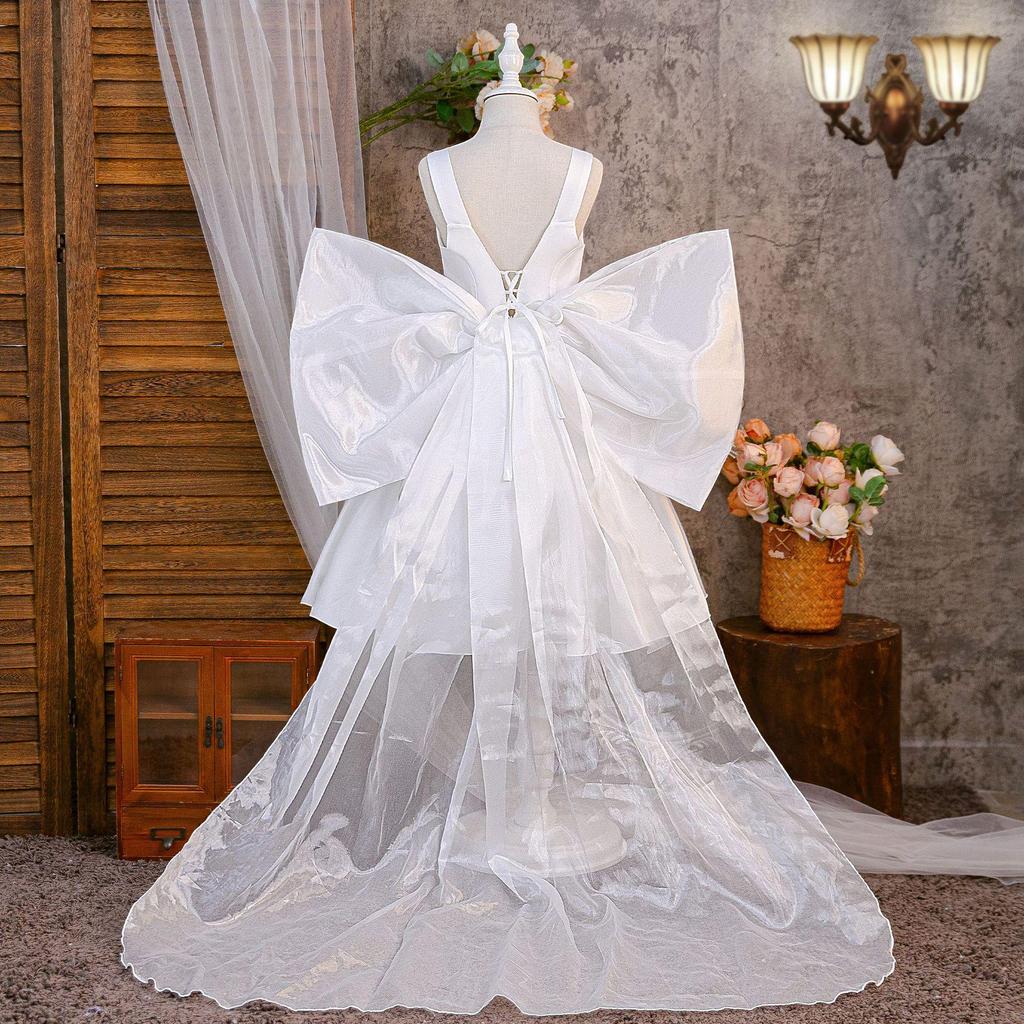 Children's Formal Princess Puffy Bow Dresses for Girls 4-15 Years - Fashion Show Costumes