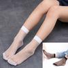 (Projector)Women Fashion Glitter Solid Fishnet Sock Transparent Elastic Sheer  Socks