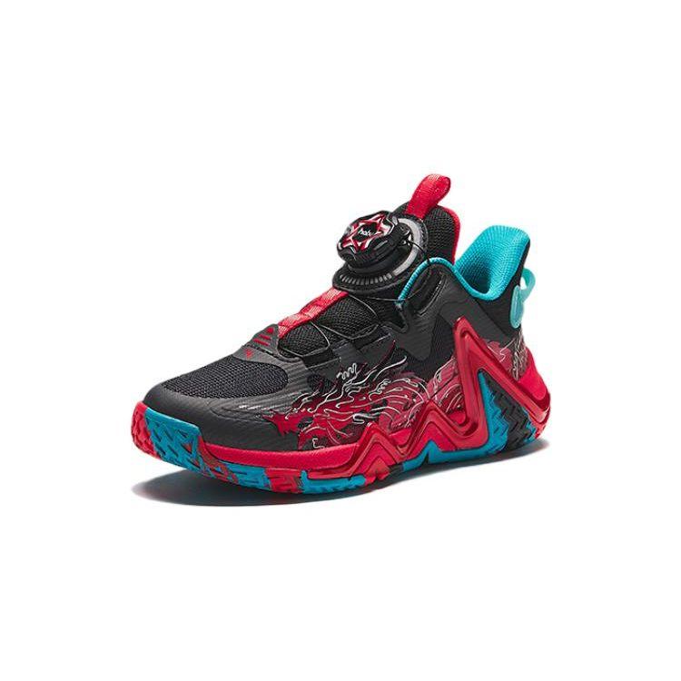 Anta Kids Non-Slip Low-Top Basketball Shoes Kids Sneakers Black Blue Red 312419957-1