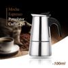 Stainless Steel Moka Coffee Maker Mocha Espresso Latte Stovetop Filter Coffee Pot 100ML 200ML 300ML 400ML Percolator Tools Pots