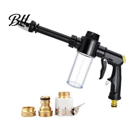 Versatile Garden Hose Nozzle with Foam Cannon, 3 Spray Modes, High-Pressure Car Wash Sprayer Nozzle, Heavy Duty Booster for Washing Outdoor