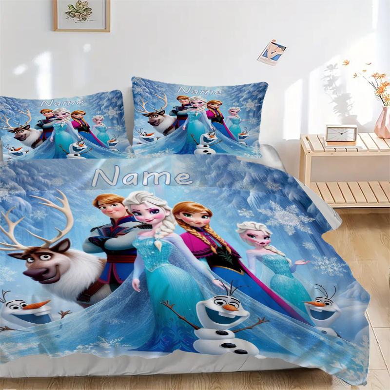 Custom Frozen Magic Bedding 3 Piece Set HD Print Duvet Cover Pillowcases for Teens Adult Bedroom Decoration