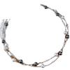 Vintage Dark Night Black Cold White Faux Pearl Sweater Chain Necklace Collarbone Chain