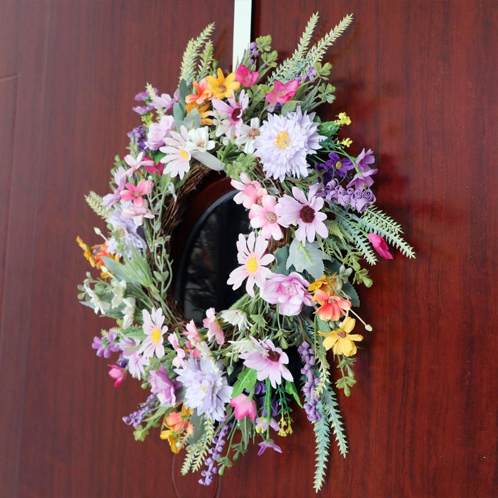 Artificial Flower Wreath Spring Wreath Decoration for Front Door Farmhouses Garden for Wedding Party Decoration