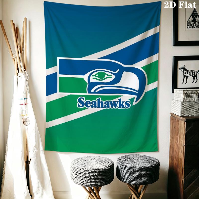 Seattle Seahawks Wall Tapestry Aesthetic Wall Hanging Printed Fabric Blanket Decorative Tapestries for Bedroom Living Room Home Decor