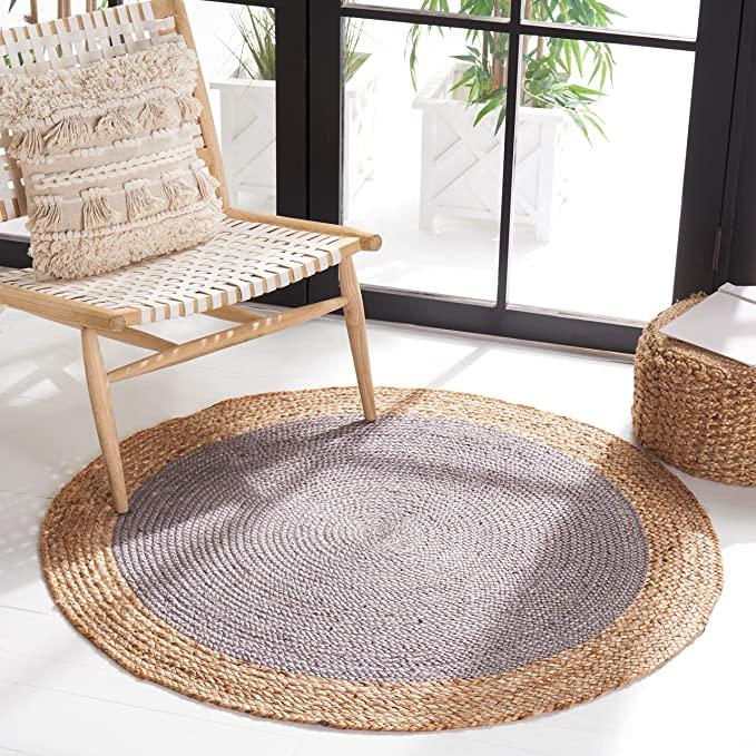 Круглая коллекция из натурального фиолетового волокна Round Aqua NF801A Плетеный джутовый коврик ручной работы в стиле бохо