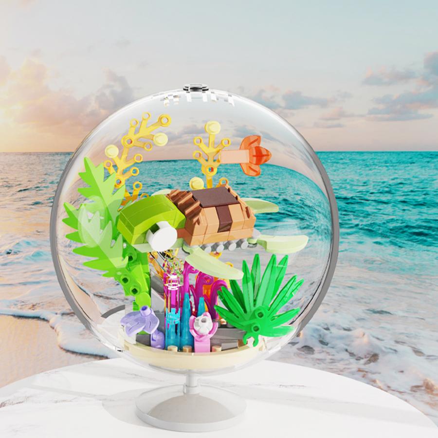 New Design Ocean Ball Pendant Educational Toys Micro Building Blocks Animals Models Kids Toys Creative Ornaments