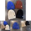 Mens Thickened Knit Cap With Solid Color Design Warm Beanie For Cold Climate