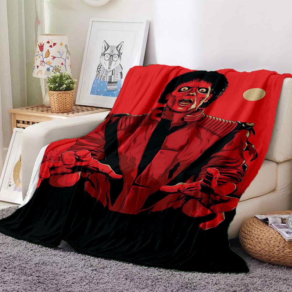 1pc Thriller, Red Jacket Blanket Lightweight Flannel Blanket Throw Blanket For Sofa, Bed, Travel, Camping, Livingroom, Office, Couch