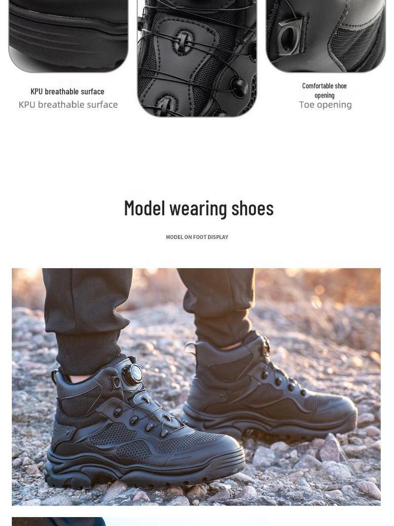 Рабочие ботинки SHEIN с высоким берцем и защитой от ударов: Легкий, Удобный, Складной, Защищенный от проколов.