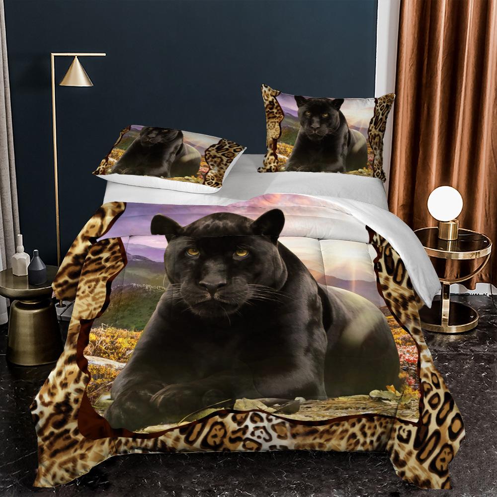 Kemila King of the Forest Tiger Leopard 3D пододеяльник и наволочка, комплект двуспального постельного белья, цифровая печать