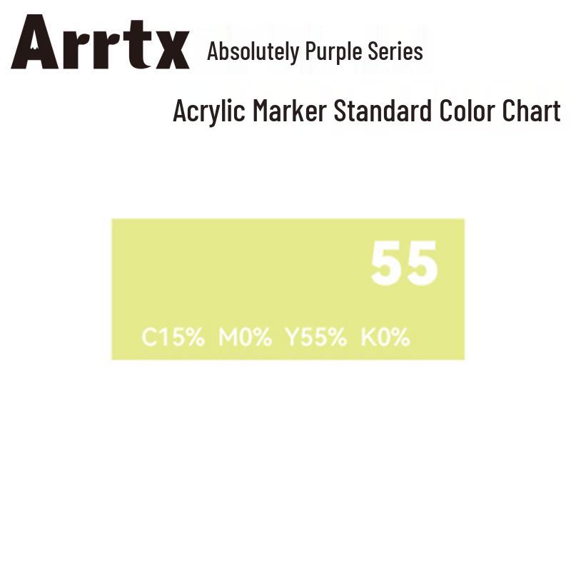 Arrtx Ataishi Акриловый маркер с мягким наконечником, 1 шт., Абсолютно фиолетовый, Стиль A/B, 30 цветов, Водонепроницаемый, Быстросохнущий, Непрозрачный.