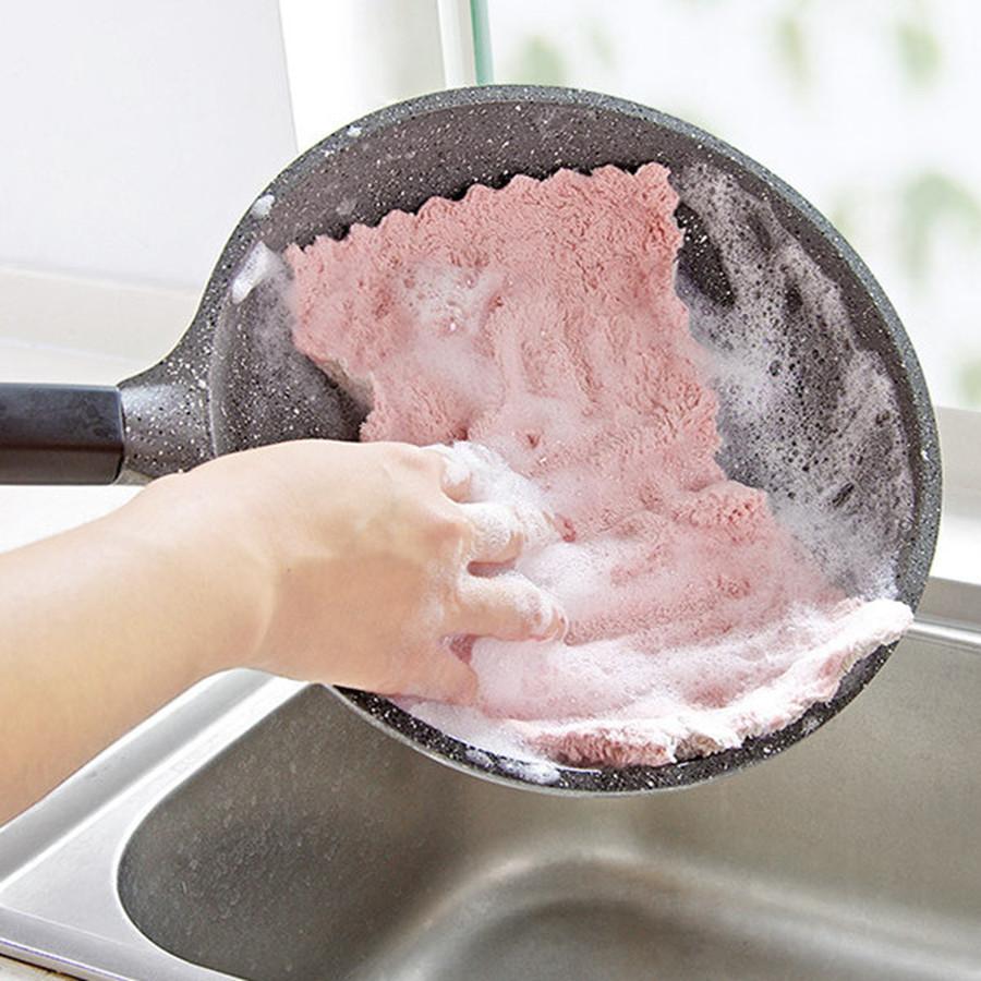 5/10Pcs Kitchen Towel Double-sided Dish Cloth Super Absorbent Microfiber Tableware Household Cleaning Towel