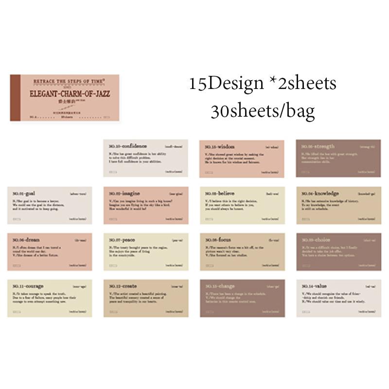 30 листов/пакет Книга материалов Винтажный английский Пакет материалов Бумага Справочник Канцелярские товары DIY Ручная работа и Скрапбукинг Дневник Украшение