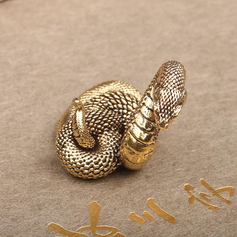 Vintage Copper Snake Ornament Decorations Tea Pet Antique Animal Boa Figurines Miniatures Home Decor Accessories For Living Room