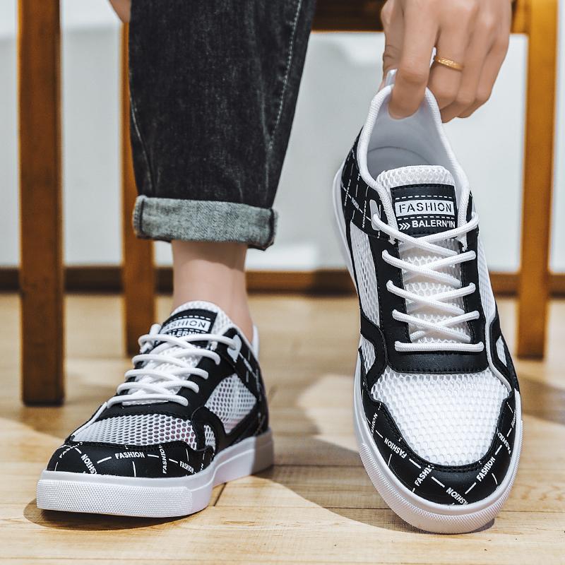 Мужская спортивная обувь, повседневная обувь для скейтбординга, летние дышащие студенческие серые кроссовки для бега, большие размеры