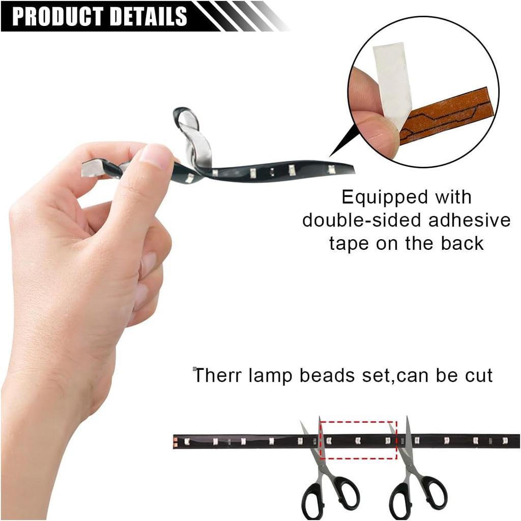 6PCS LED Strip Underbody Light, 12V 1Ft Flexible Auto Light Strip, Waterproof Car Underglow Strip, High Brightness Car Interior & Exterior Decoration