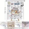 Милая кошка Шторка для душа Игривые мультяшные кошки Радужные сердца Дизайн Яркая кошачья тема для душа Полиэстер Легко чистить С крючками