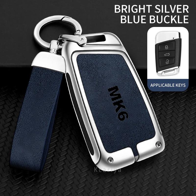 Auto TPU Zinc Alloy Key Case Bag For VW Volkswagen GOLF 6 MK6 Car Key Chain Car Metal Key Shell Interior Decoration Accessories