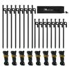 MOON LENCE Set of 8 20cm 8 30cm and 8 Tent Steel Tent Guy Pitching Equipment for Outdoor for Hard and Includes Storage Bag Pegs, Pegs, Ropes, Forged,