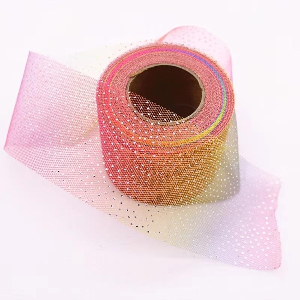 Silver Glitter Dot Headwear Organza Fabric DIY Bow Hair Accessory Gifts Packaging Material