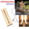 10-1pcs LED Wood Light Display Crystal Wooden Lighted Base Stand Acrylic Light Plate Base USB Wooden Base for Resin Art Lights