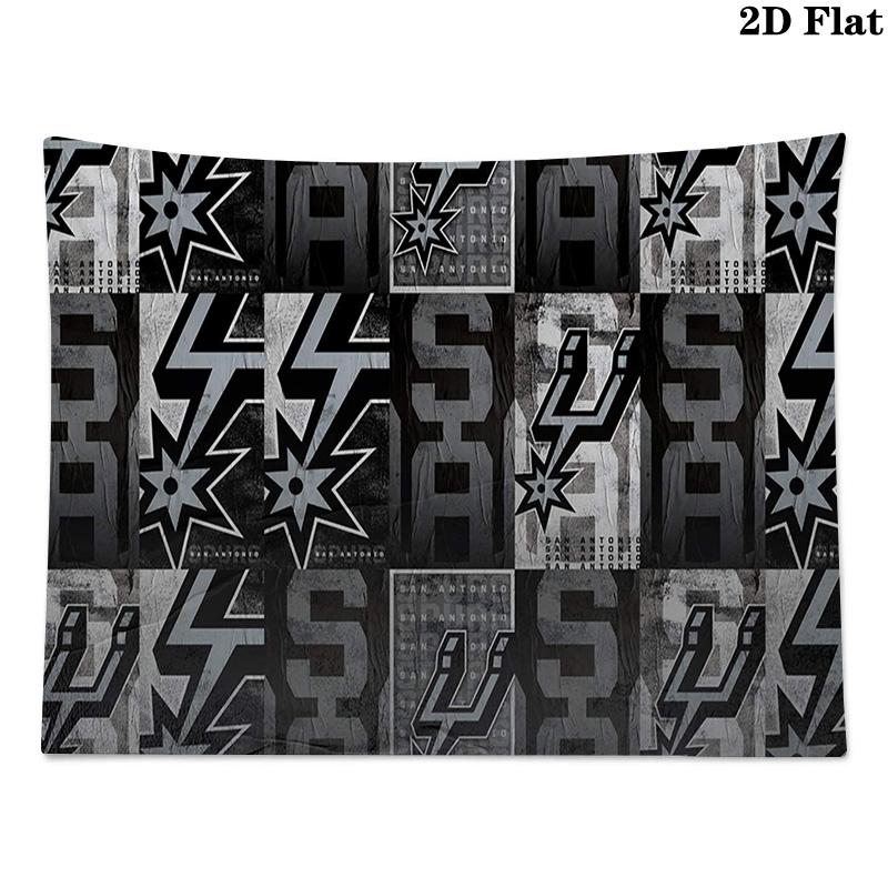 SA Spurs Wall Tapestry Aesthetic Wall Hanging Printed Fabric Blanket Decorative Tapestries for Bedroom Living Room Home Decor