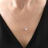 Infinity Adventure Rose Color Flowers Silver Necklace