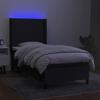 Maison Exclusive - Sommier à lattes de lit matelas et LED Noir 90x200 cm Tissu