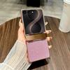 Блестящий чехол для телефона со стразами для Samsung Z Flip 8 7 Galaxy Z Flip 7 FE 6 5 4 Гальванизированная рамка Защитная крышка центральной оси