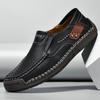Hand Sewn Men's Shoes, Outdoor Casual Shoes, Flat Bottomed Leather Shoes, Low Top Plus Size Loafers