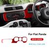 Real Soft Carbon Fiber Sticker For Fiat Panda 2013-2019 2020 2025 2025 2025 2025 2025 LHD RHD Car Air Outlet instrument Panel