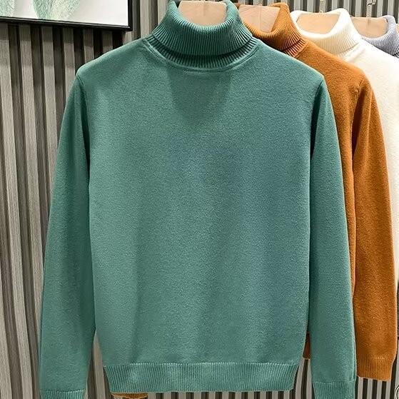 Мужской модный брендовый свитер с высоким воротом — свободный, теплый, толстый, на осень/зиму