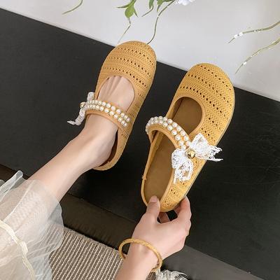 Сумка с жемчужным бантом, полушлепанцы, женская летняя обувь с юбкой, толстая подошва, высота, модные плетеные ленивые крутые шлепанцы