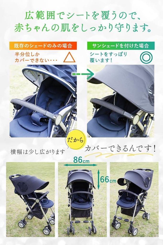 Sezu Детская коляска Солнцезащитный козырек Защита от УФ-излучения Тип A B Детская коляска Складной козырек Товары Компактный Легкий Аксессуар Солнцезащитный козырек Чехол Черный