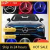 Для AMG Benz Горячий Автомобиль Передняя Решетка Логотип Свет Зеркальная Поверхность Светодиодный Значок Эмблема Светящийся Декоративный Свет Для Mercedes Benz W205 W218 W