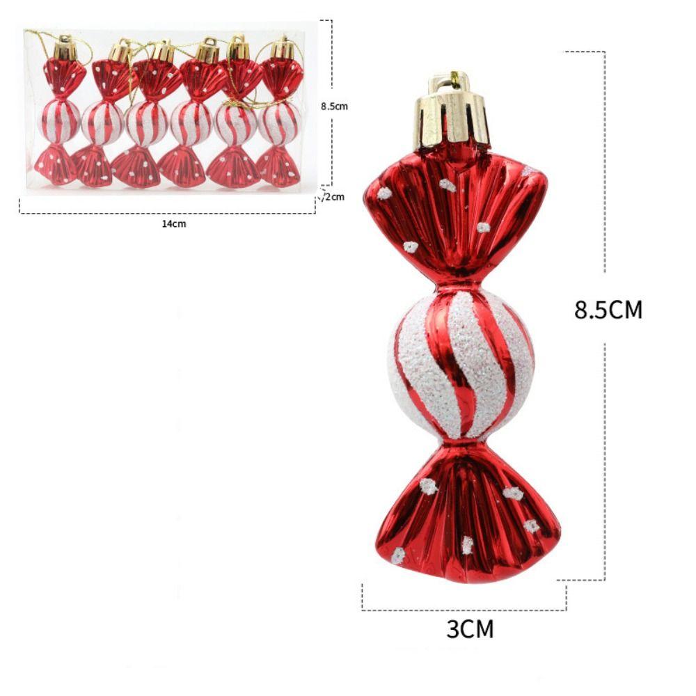 6pcs Multicolor Red Gold Christmas Hanging Decoration Candy Xmas Ornament Ball Xmas Baubles