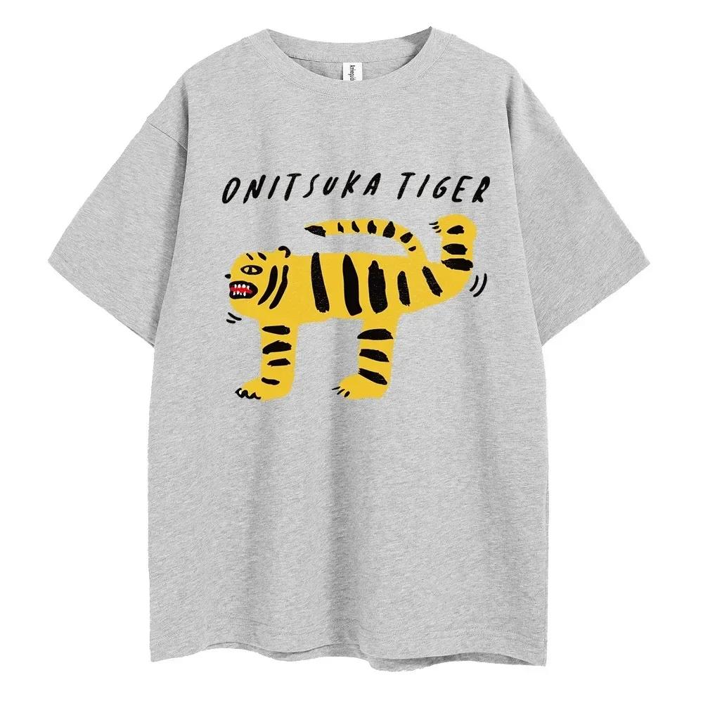 Унисекс унисекс Onitsuka Tiger Cartoon женская футболка с принтом женская Harajuku Funny футболка Y2k Graphic Top Tees женская одежда