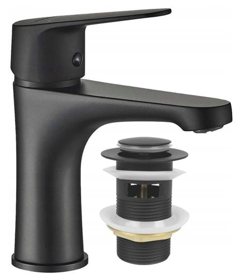 Bathroom cabinet with washbasin, tap and siphon 80x80cm, standing, Oak Craft Cassandra