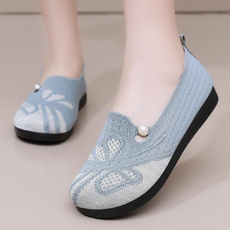 Shoes Women's Shoes Versatile Summer New Fly-woven Breathable Comfortable Casual Shoes Soft-soled Mother Shoes One Pedal Lazy Shoes