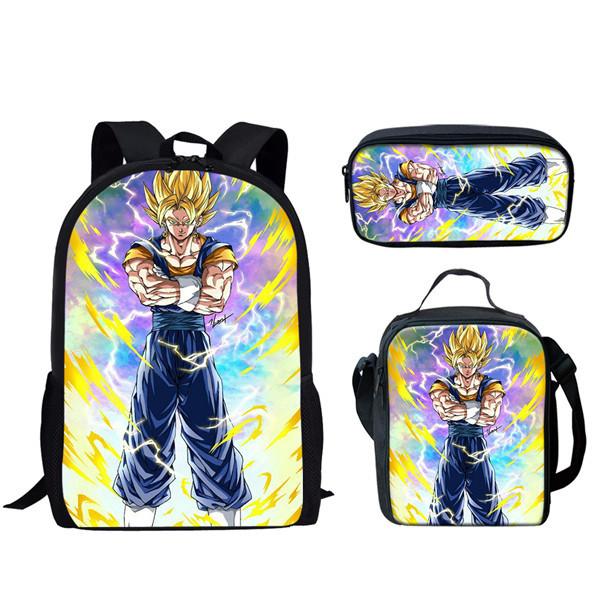 Набор Dragon Ball: рюкзак, вместительная нейлоновая школьная сумка и пенал для школьников.