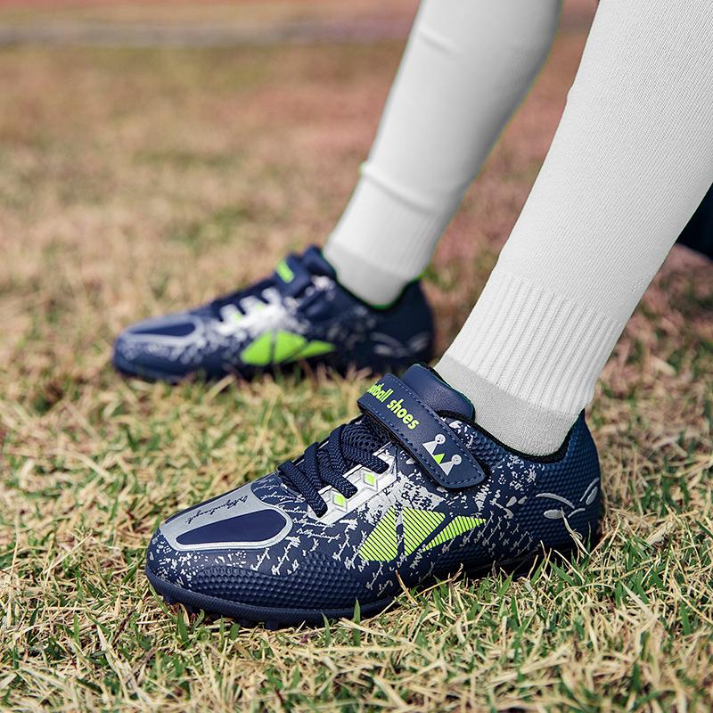 Size 28-39 Children Soccer Shoes Yellow Football Boots Boy Girl Trainers Sneakers Kids Soccer Cleats Training Futsal Sneakers