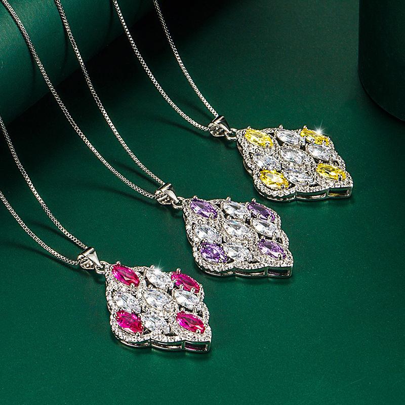 Sace Gems Классический роскошный циркон для женщин кулон ожерелье ювелирные изделия свадебное обещание вечерние подарок