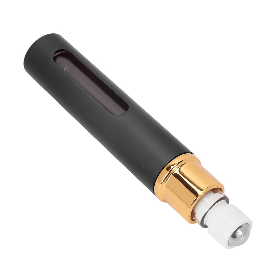 Mini Refillable Perfume Bottle Alumite Visible Portable Leakproof Empty Roll On Bottle 10mlBlack