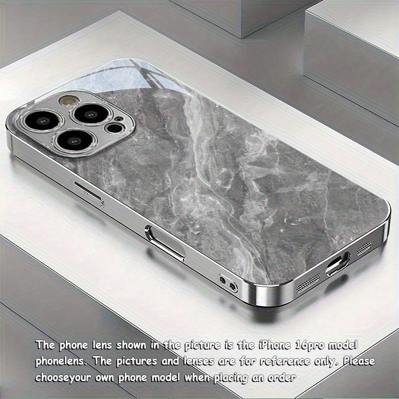 Стеклянный чехол для телефона с мраморным узором, подходит для iPhone 17 16 15 14 13 12 11 Pro/Max/Plus, противоударная задняя крышка