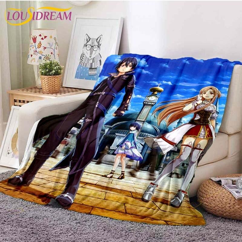 Одеяло Asuna Sword Art Online, одеяло для дивана-кровати, супер мягкое теплое одеяло, флисовое одеяло