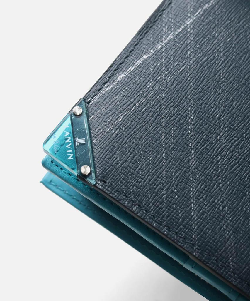 Полудлинный мужской кошелек Lanvin en Bleu Aqua с карманом для монет, кожа коровы, нет. 513623, Зеленый