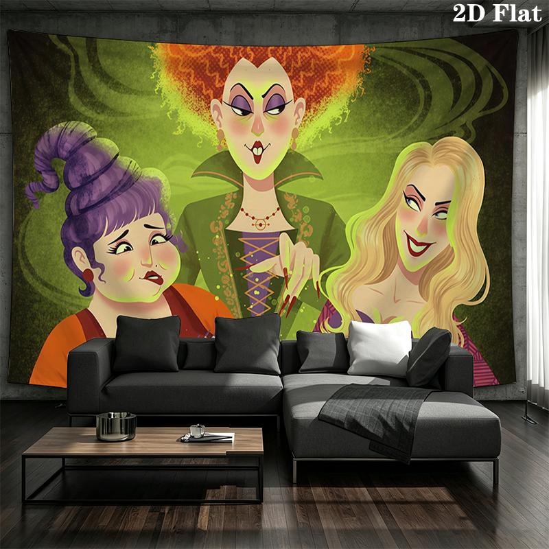 Hocus Pocus Wall tapestry, aesthetic printed fabric blanket, suitable for bedroom, living room, and home decor.